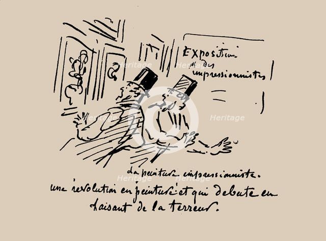 Revolution in Painting! And a terrorizing beginning. Le Charivari, 1874 , 1874. Creator: Cham (Amédée Charles de Noé) (1819-1879).