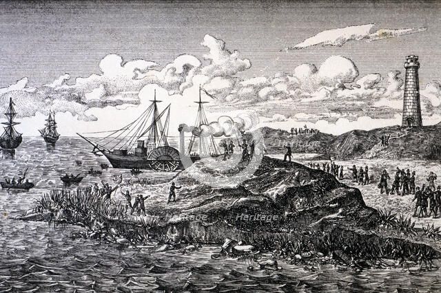 Revolution of 1868, shipment in Orotava (Canary Islands), in the Vapor Buenaventura of the Genera…