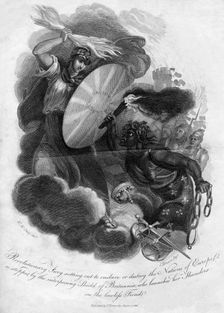 Revolutionary fury setting out to enslave or destroy the nations of Europe 1816.Artist: I Brown