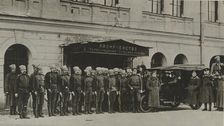 Revolutionary soldiers guarding the Petrograd State Bank , 1918. Creator: Anonymous