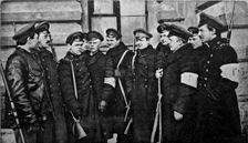 Revolutionary students after the February Revolution, Russia, 1917. Artist: Anon