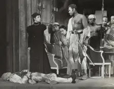 Rex Ingram, shirtless, with dead man, 1938. Creator: Unknown
