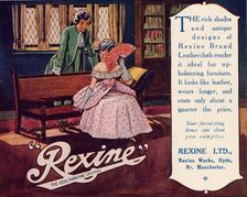 Rexine furniture covering, c.1920