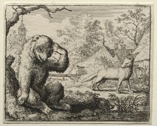 Reynard the Fox: Reynard Chides the Injured Bear. Creator: Allart van Everdingen (Dutch, 1621-1675)