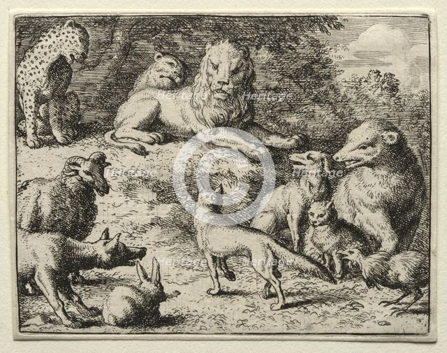Reynard the Fox: Reynard Appears at Court. Creator: Allart van Everdingen (Dutch, 1621-1675).
