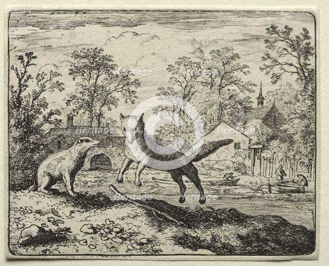 Reynard the Fox: Reynard Doing Penance. Creator: Allart van Everdingen (Dutch, 1621-1675).