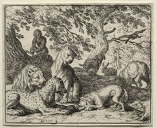 Reynard the Fox: Reynard Describes a False Plot Against the Lion. Creator: Allart van Everdingen (Dutch, 1621-1675)