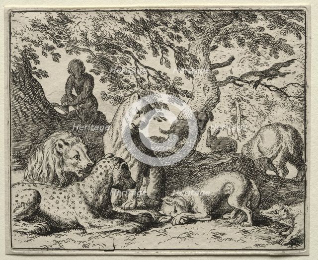Reynard the Fox: Reynard Describes a False Plot Against the Lion. Creator: Allart van Everdingen (Dutch, 1621-1675).