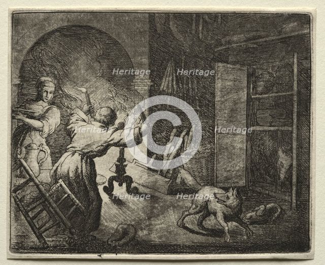 Reynard the Fox: Reynard Steals a Capon. Creator: Allart van Everdingen (Dutch, 1621-1675).