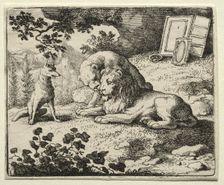 Reynard the Fox: Reynard Promises Gifts to the Lion. Creator: Allart van Everdingen (Dutch, 1621-1675)