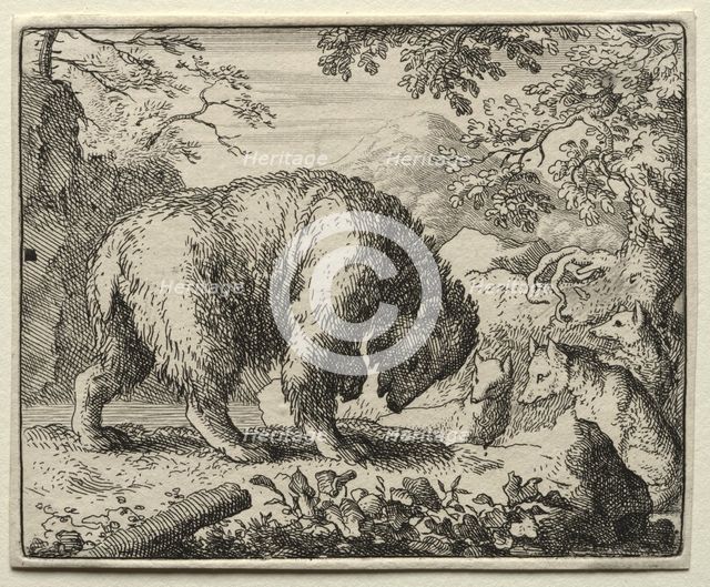 Reynard the Fox: Reynard Promises Honey to the Bear. Creator: Allart van Everdingen (Dutch, 1621-1675).