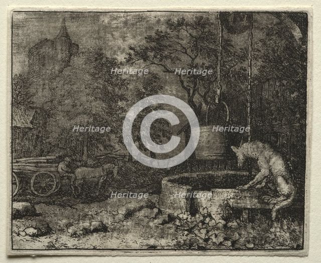 Reynard the Fox: Reynard Tricks the Wife of the Wolf. Creator: Allart van Everdingen (Dutch, 1621-1675).