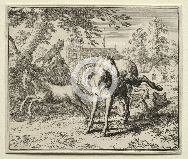 Reynard the Fox: Reynard Tricks the Wolf. Creator: Allart van Everdingen (Dutch, 1621-1675).