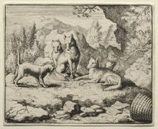 Reynard the Fox: The Cat Calls Reynard to Court. Creator: Allart van Everdingen (Dutch, 1621-1675)