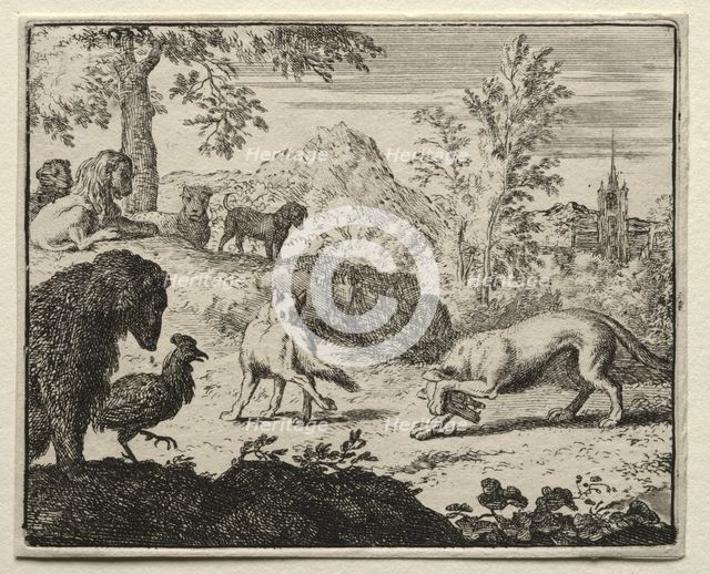 Reynard the Fox: The Combat Between Reynard and the Wolf. Creator: Allart van Everdingen (Dutch, 1621-1675).
