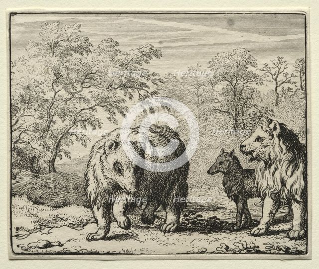 Reynard the Fox: The Freeing of the Wolf and the Bear. Creator: Allart van Everdingen (Dutch, 1621-1675).