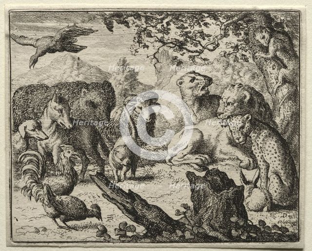 Reynard the Fox: The Lion's Court. Creator: Allart van Everdingen (Dutch, 1621-1675).