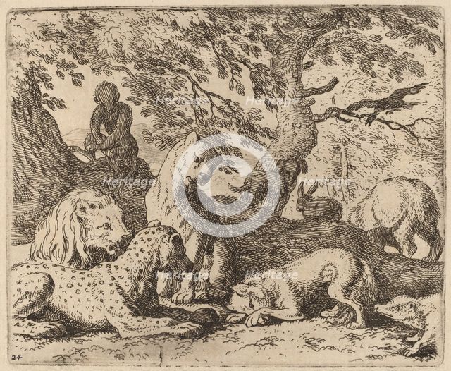 Reynard Winds His Tale and Wrongs His Father, probably c. 1645/1656. Creator: Allart van Everdingen.