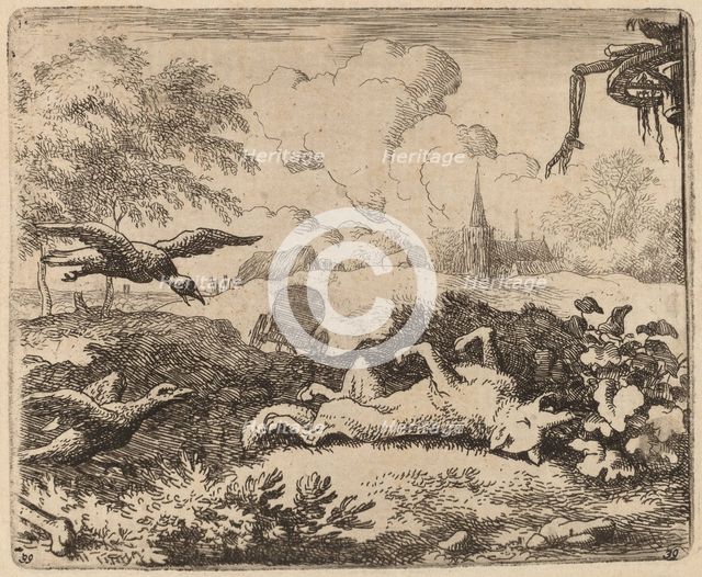 Reynard and the Crows, probably c. 1645/1656. Creator: Allart van Everdingen.