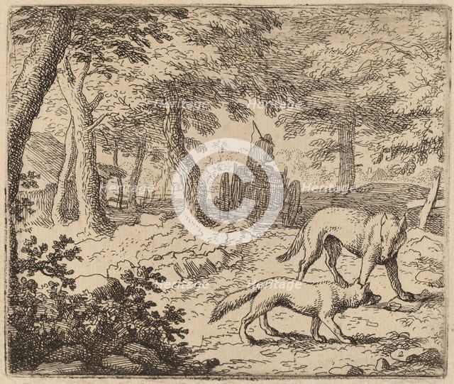 Reynard and the Wolf before the Fish Cart, probably c. 1645/1656. Creator: Allart van Everdingen.