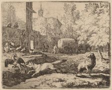 Reynard Attempts to Pilfer a Rooster, probably c. 1645/1656. Creator: Allart van Everdingen