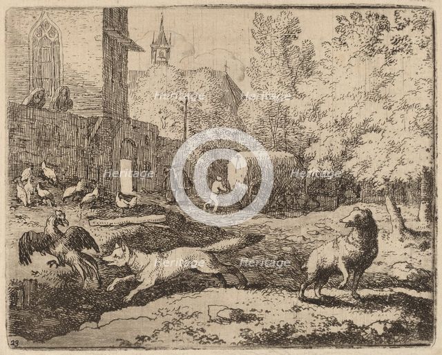Reynard Attempts to Pilfer a Rooster, probably c. 1645/1656. Creator: Allart van Everdingen.