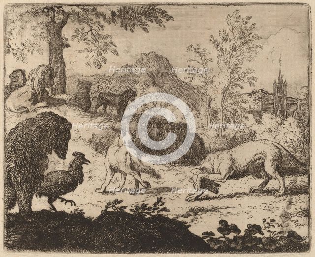 Reynard Blinds the Wolf in One Eye, probably c. 1645/1656. Creator: Allart van Everdingen.
