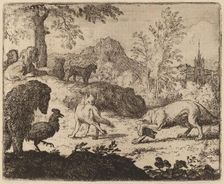Reynard Blinds the Wolf in One Eye, probably c. 1645/1656. Creator: Allart van Everdingen