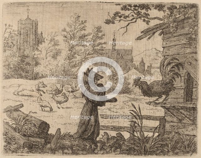 Reynard Disguised as a Monk, probably c. 1645/1656. Creator: Allart van Everdingen.