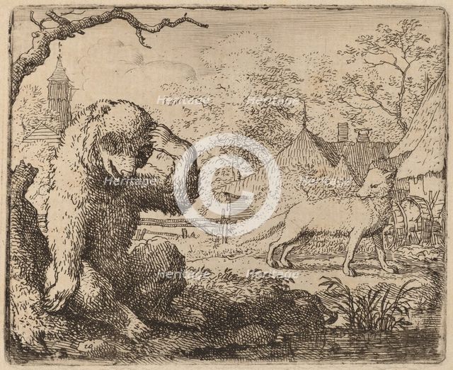 Reynard Mocks the Woeful Bear, probably c. 1645/1656. Creator: Allart van Everdingen.