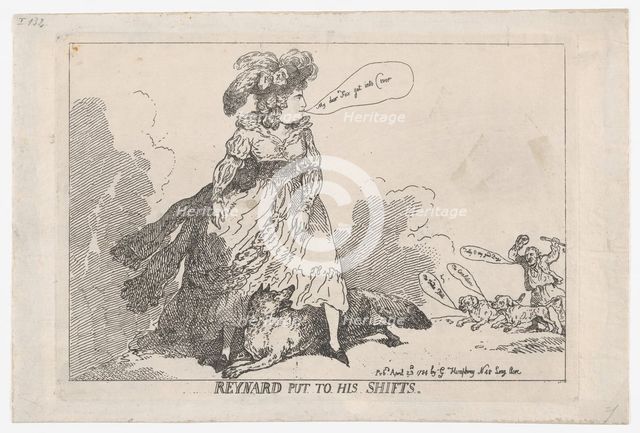 Reynard Put To His Shifts, April 23, 1784., April 23, 1784. Creator: Thomas Rowlandson.
