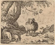 Reynard Returns Home, Accompanied by the Ram and the Rabbit, probably c. 1645/1656. Creator: Allart van Everdingen