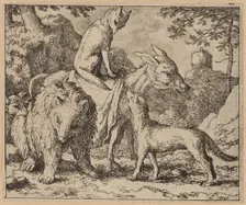 Reynard Seated Atop the Ass, probably c. 1645/1656. Creator: Allart van Everdingen