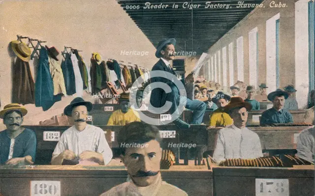 Reader in Cigar Factory, Havana, Cuba, c1910s. Artist: Unknown