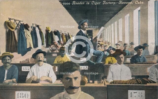 Reader in Cigar Factory, Havana, Cuba, c1910s. Artist: Unknown