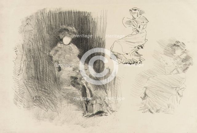 Reading, 1879 and 1887. Creator: James Abbott McNeill Whistler.