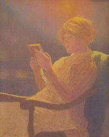 Reading, 1918. Creator: Kaufmann (Kamir-Kaufman), Leon (1872-1933)