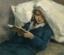 Reading, 1920-1930. Creator: Bohuslav Kozák