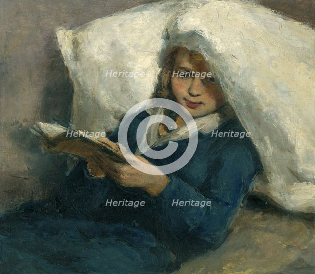 Reading, 1920-1930. Creator: Bohuslav Kozák.