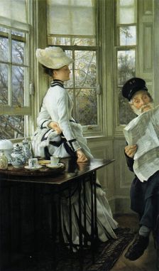 Reading the News , 1874. Creator: Tissot, James Jacques Joseph (1836-1902)
