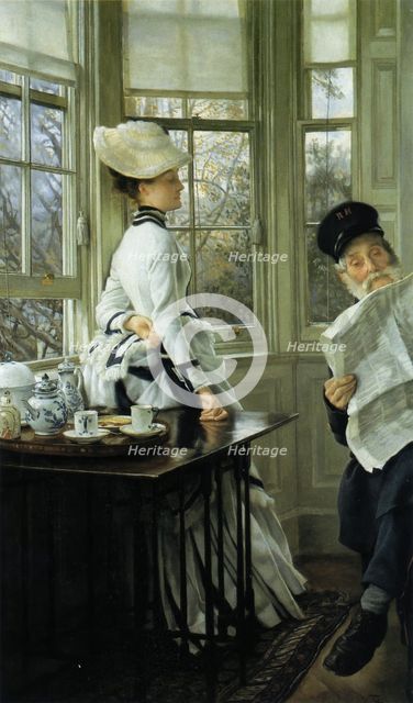 Reading the News , 1874. Creator: Tissot, James Jacques Joseph (1836-1902).
