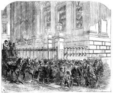 Reading the News of the Peace, at the Mansion-House, 1856. Creator: Unknown