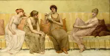 Reading the Story of Oenone, c1883. Creator: Francis Davis Millet