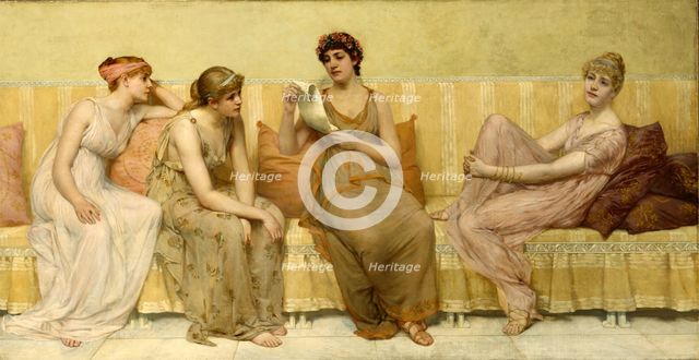 Reading the Story of Oenone, c1883. Creator: Francis Davis Millet.