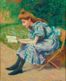 Reading young woman, 1890s. Creator: Zandomeneghi, Federico (1841-1917)