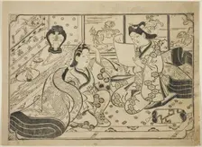 Reading a Letter, c. 1688. Creator: Furuyama Moroshige