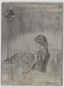 Reading by Lamplight, 1858. Creator: James Abbott McNeill Whistler