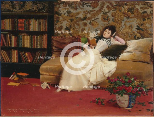 Reading, c1890. Creator: Georges Croegaert.