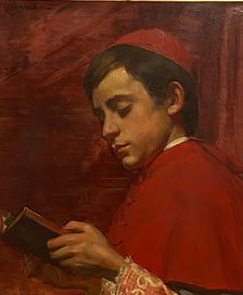 Reading Choirboy, 1880-1897. Creator: Louise Amans