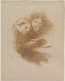 Reading, fourth quarter 1800s. Creator: Eugène Carrière (French, 1849-1906)